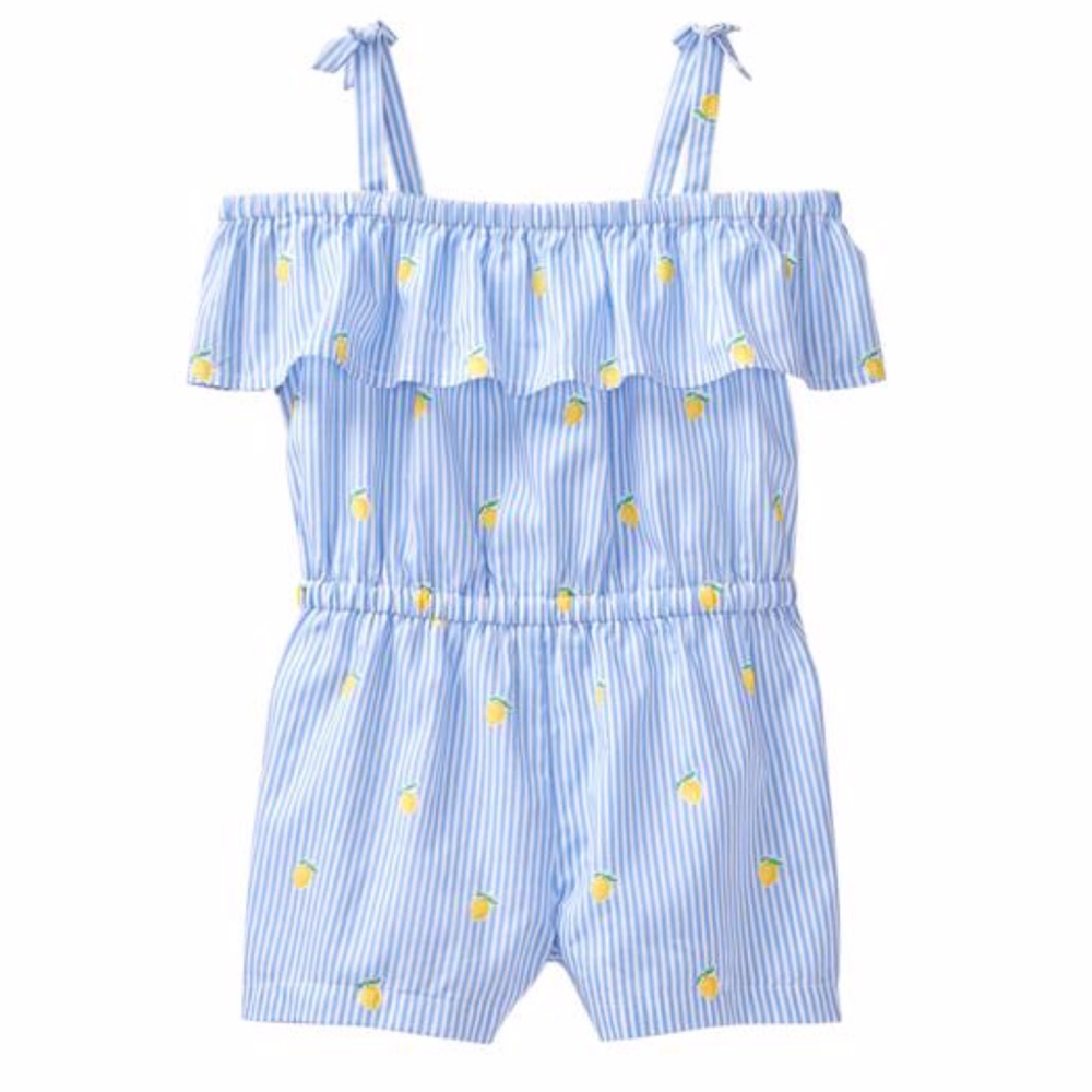🍋 Off-the-shoulder Ruffle Romper! Size 5 EUC🍋